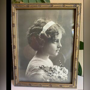 Vintage Framed Photo Young Girl